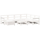 8 Piece Garden Sofa Set White Solid Wood Pine 3250581