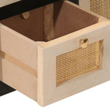 Sideboard Black 55x30x76 cm Solid Wood Mango and Iron 372001