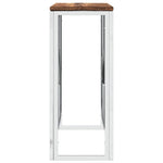 Console Table Silver Stainless Steel and Solid Wood Reclaimed 350037