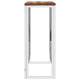 Console Table Silver Stainless Steel and Solid Wood Reclaimed 350037