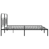 Metal Bed Frame without Mattress with Headboard Black 193x203cm 377123