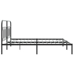 Metal Bed Frame without Mattress with Headboard Black 180x200cm 377121