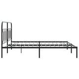 Metal Bed Frame without Mattress with Headboard Black 180x200cm 377121