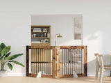 Dog Gate with Stands 2 pcs Old Wood 100 x 100 cm 892029
