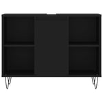 ZNTS 3 Piece Bathroom Furniture Set Black Engineered Wood 3190300