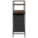 Laundry Basket 2 Compartments with Shelves Brown Oak 859089