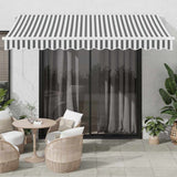 Manual Retractable Awning Anthracite&White 350x250 cm 3216036