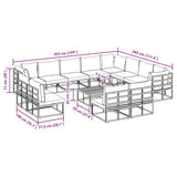 Garden Sofa Set with Cushion 13 pcs Black Aluminium 3378929