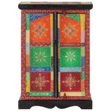 Hand Painted Sideboard with Doors 53x30x75 cm Solid Wood Mango 350681