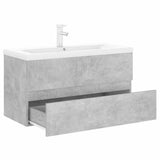 Sink Cabinet with Built-in Basin Concrete Grey Engineered Wood 3071652
