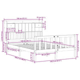Bookcase Bed without Mattress White 140x200 cm Solid Wood Pine 3321744