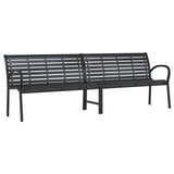 Twin Garden Bench Black 231 cm Steel and WPC 366538