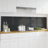 Kitchen Backsplash 2 pcs Dark Grey 100 x 50 cm Tempered Glass 3415468
