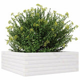 Garden Planter White 70x70x23 cm Solid Wood Pine 847194
