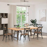 Dining Table Legs Natural Steel 2 pcs 90x cm Steel 4013319