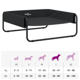 Elevated Dog Bed Anthracite Oxford Fabric and Steel 172602