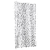 Fly Curtain Light Grey and Dark Grey 100x200 cm Chenille 377397