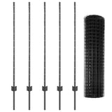 Welded Wire Fence 10 x 1.2 m PVC-Coated Steel Grey Mesh 3336058