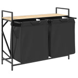 Laundry Basket 2 Compartments with Shelf Sonoma Oak 859076