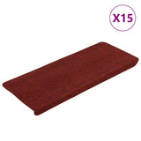 Stair Mats Self-adhesive 15 pcs 65x24.5x3.5 cm Red 343480