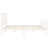 Bed Frame without Mattress White Super King Size Solid Wood 3194327