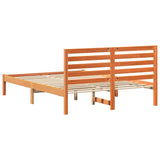 Bed Frame with Headboard Wax Brown 120 x 190 cm Solid Pine Wood 872295