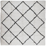 ZNTS Shaggy Rug PAMPLONA High Pile Modern Cream and Black 200x200 cm 375370