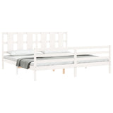 Bed Frame without Mattress White Super King Size Solid Wood 3194132