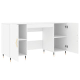 Desk White 140x50x75 cm Engineered Wood 829524