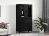 Highboard 2 pcs Black Oak Engineered Wood 3394589