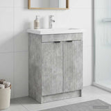 Bathroom under Sink Cabinet Concrete Grey 56 x 37.5 x 81 cm 890097