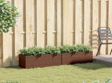 Garden Planters with 2 Pots 2 pcs Brown 72x30x32 cm Poly Rattan 3210529