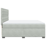 Box Spring Bed with Mattress Light Grey 200x200 cm Velvet 3291014
