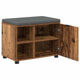 Hall Bench Old Wood 60 x 38 x 46 cm Engineered Wood and Fabric 891502