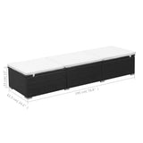 Sun Lounger Black and Cream White 317104