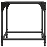 Coffee Tables with Black Glass Top 2 pcs 40x40x40 cm Steel 845961