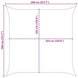 Sun Shade Sail Light Grey and White 3.6 x 3.6 m 42030994