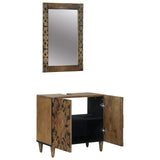 Bathroom Furniture Set with Door 2 pcs Brown Solid Mango Wood 3310108