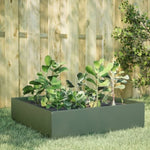 ZNTS Garden Raised Bed Olive green 100x100x25 cm Steel 851034