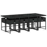 Garden Dining Set Black 3211279