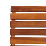 Garden Chair Set of 2 Brown and Black Acacia hardwood and steel 44391