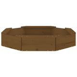 Sandbox with Seats Honey Brown Octagon Solid Wood Pine 825012