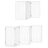Dog Gate with Door Foldable 15 Panels White 750 cm Poplar Wood 3155540