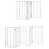 Dog Gate with Door Foldable 15 Panels White 750 cm Poplar Wood 3155540