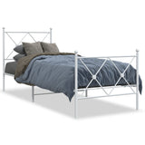 Metal Bed Frame without Mattress with Footboard White 80x200cm 376560