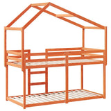 Bunk Bed without Mattress Wax Brown 90x190 cm Single Solid Wood Pine 3282046