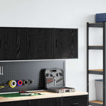 ZNTS Garage Wall Cabinets 2 pcs Black Engineered Wood 860628