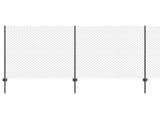 Chainlink Fence with Post 10 x 1.2 m PVC-Coated Steel Grey Mesh 3336261