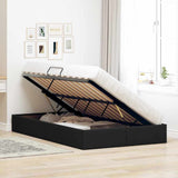 Storage Bed with Mattress Black 120 x 200 cm Fabric 3370000