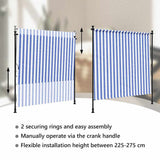 Outdoor Roller Blind Blue and White 200x270 cm Fabric&Steel 368767